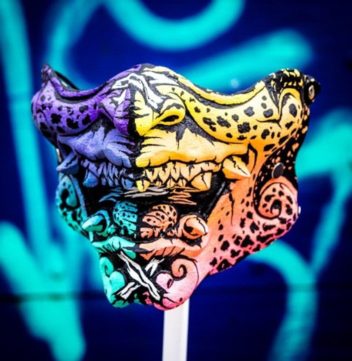 Máscara facial de látex personalizada Samurai Japones Etsy