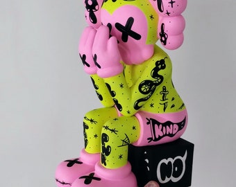 Custom Passing Through Art Toy Articulated - Pop Neon Colors Hype Tattoos - Original Art Hand Painted - x Gabbie - Collectible One of a kind
