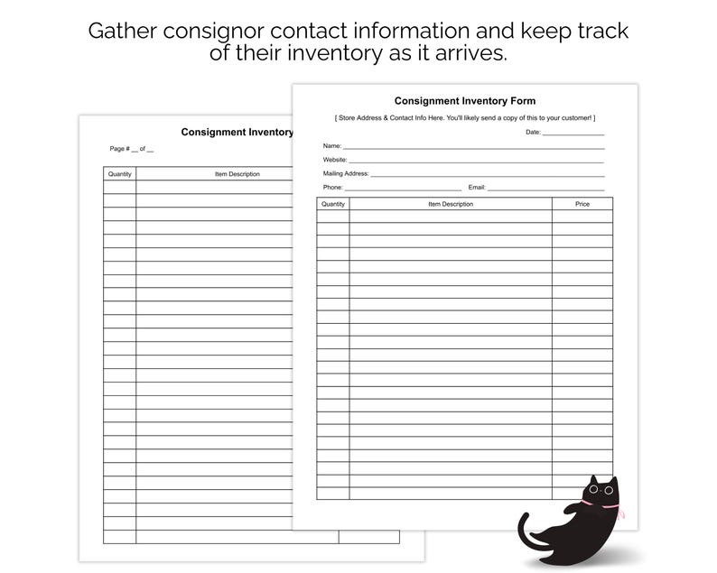 Consignment Agreement & Inventory Tracker: Reseller Forms (google Docs ...