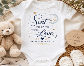 Sent to Earth with Love Bodysuit | Heaven Above Baby Bodysuit | Neutral Baby Shower Gift | Christian Baby Bodysuit | Newborn Outfit