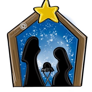 VORLAGE- Türschild Türhänger mit Krippe