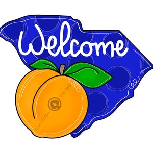 TEMPLATE- South Carolina Peach Door Hanger Template