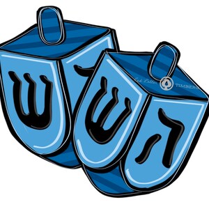 TEMPLATE- Hanukkah dreidel door hanger template