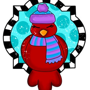 TEMPLATE- winter cardinal door hanger template