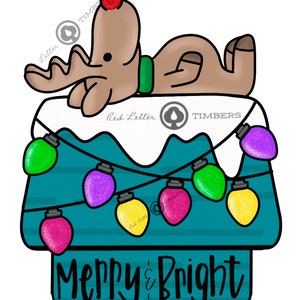 TEMPLATE- Christmas Rudolph reindeer doghouse door hanger template