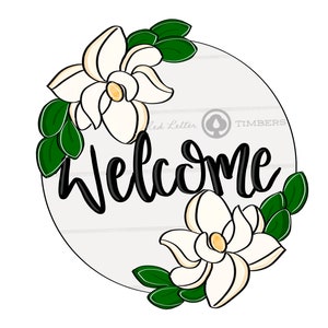 TEMPLATE- southern belle magnolia welcome door hanger template