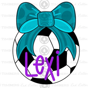TEMPLATE- soccer ball with bow door hanger template, Christmas ornament template