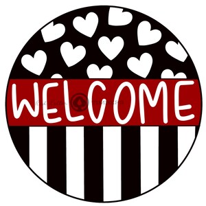 TEMPLATE- Valentine’s Day Hearts Welcome door hanger template