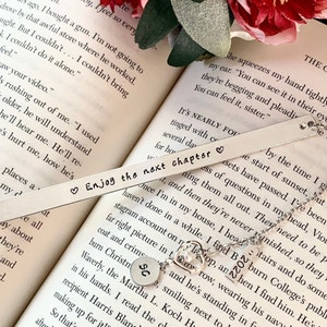 Personalized metal Bookmark Retirement Gift For Women, Enjoy The Next Chapter Graduation Gift, gift for new mom, grandma gift, bookish gift image 2