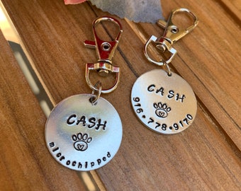 Handgestempelt Aluminium Haustier-ID-Tag: Benutzerdefinierte Hundehalsband Tag