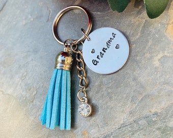 Grandma Key Ring, mothers day gifts, personalized grandma gift from grandkids, to mom from kids gifts, kids birthstone keyring, mom gift