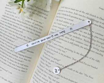 Marcador personalizado, regalo para papá, marcapáginas de aluminio personalizado