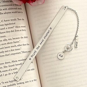 Personalized metal Bookmark, Retirement Gift For Women, Enjoy The Next Chapter, Graduation, wedding bookmark. image 3