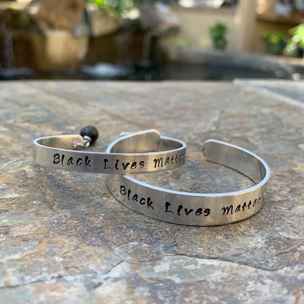 Black lives matter bracelet, BLM personalized metal bracelet, Human rights bracelet, #BLM