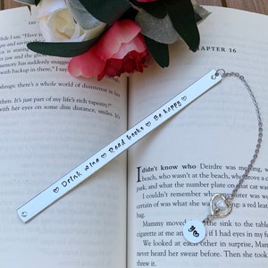 Wine lover bookmark, book club personalized metal bookmark, bookish gift, quote bookmark, gift for mom, book lover gift, custom bookmark.