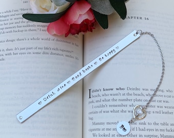 Wine lover bookmark, book club personalized metal bookmark, bookish gift, quote bookmark, gift for mom, book lover gift, custom bookmark.