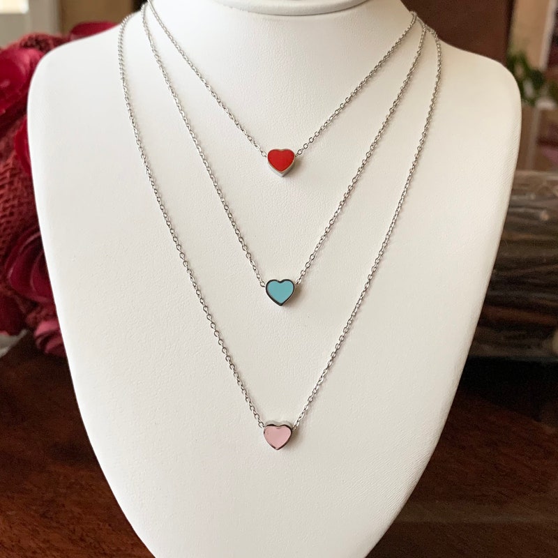 Blue Jade Framed Heart Necklace