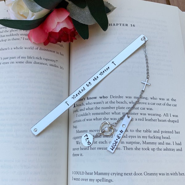 Baptism gift bookmark, First communion gift, religious bookmark, Washed by the water, adult baptism gift, goddaughter godson baptism gift