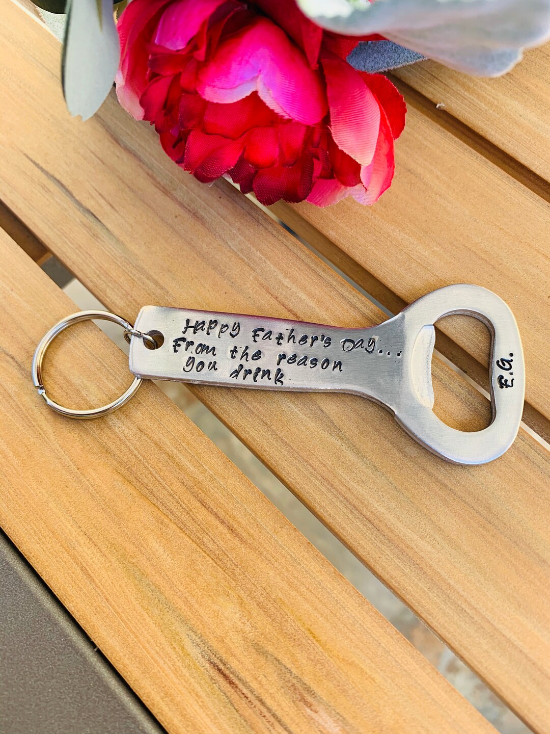 Personalized Bottle Opener Key Ring, Father's Day Gift, Beer Lover Gift