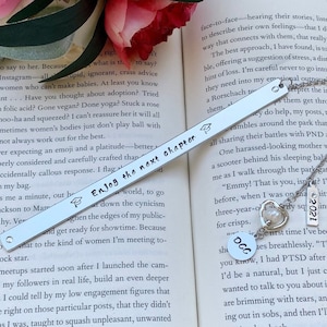 Metal Bookmark custom graduation gift, Enjoy The Next Chapter retirement gift, gift for new mom, grandma, birthday gift, graduate 2022 gift