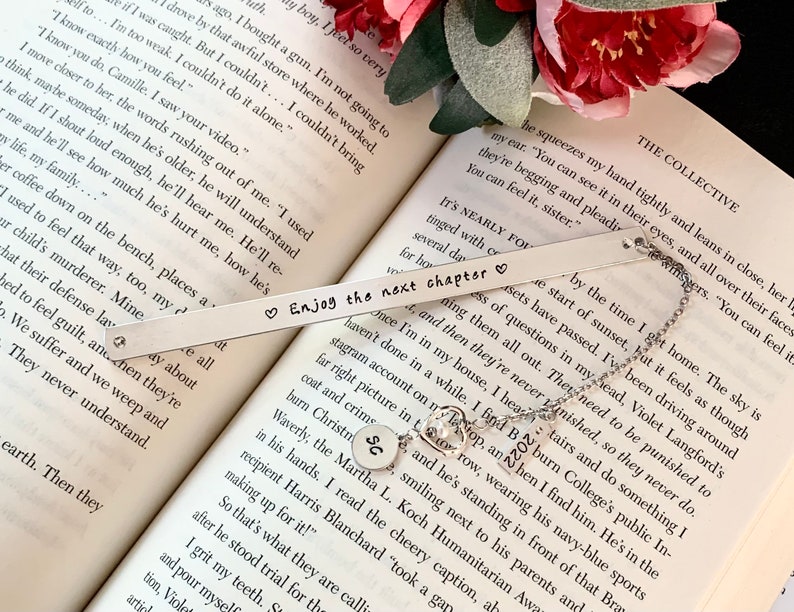 Personalized metal Bookmark Retirement Gift For Women, Enjoy The Next Chapter Graduation Gift, gift for new mom, grandma gift, bookish gift image 8