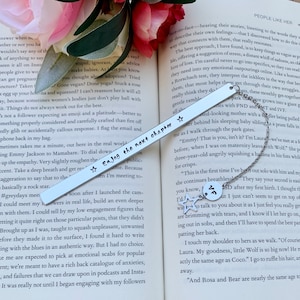 Personalized metal Bookmark, Retirement Gift For Women, Enjoy The Next Chapter, Graduation, wedding bookmark. image 5
