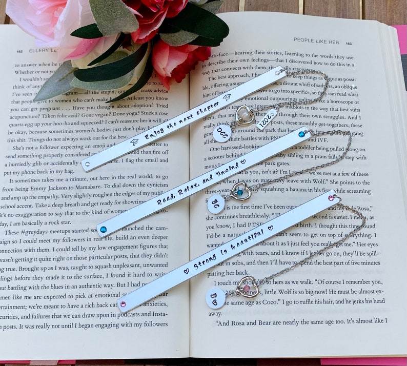 Personalized metal Bookmark Retirement Gift For Women, Enjoy The Next Chapter Graduation Gift, gift for new mom, grandma gift, bookish gift image 6
