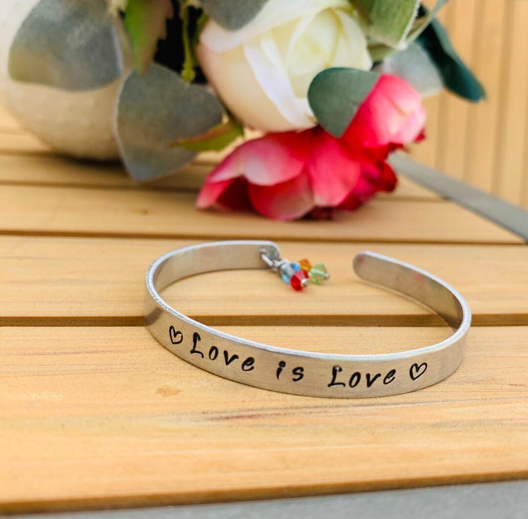 Personalized Love is Love Bracelet, Pride Bracelet, Custom Proud