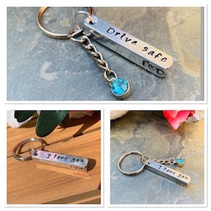 Drive Safe I Love You Keychain, Couple gift, Husband Gift, Sweet 16 Gift, Dad Gift, Initials Keychain, New Car Gift, trucker gift