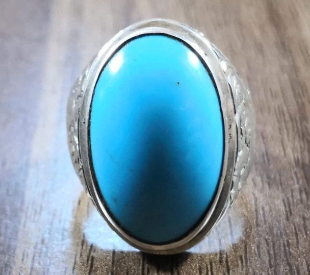 Husaini Feroza Ring Natural Husaini Turquoise Ring Mens - Etsy