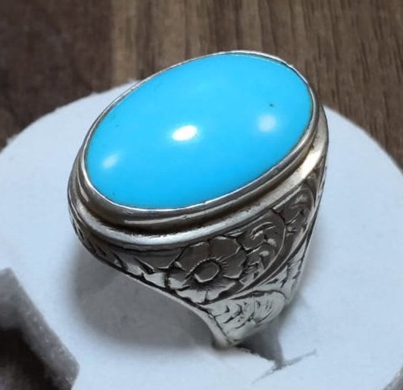 Husaini Feroza Ring Natural Husaini Turquoise Ring Mens - Etsy