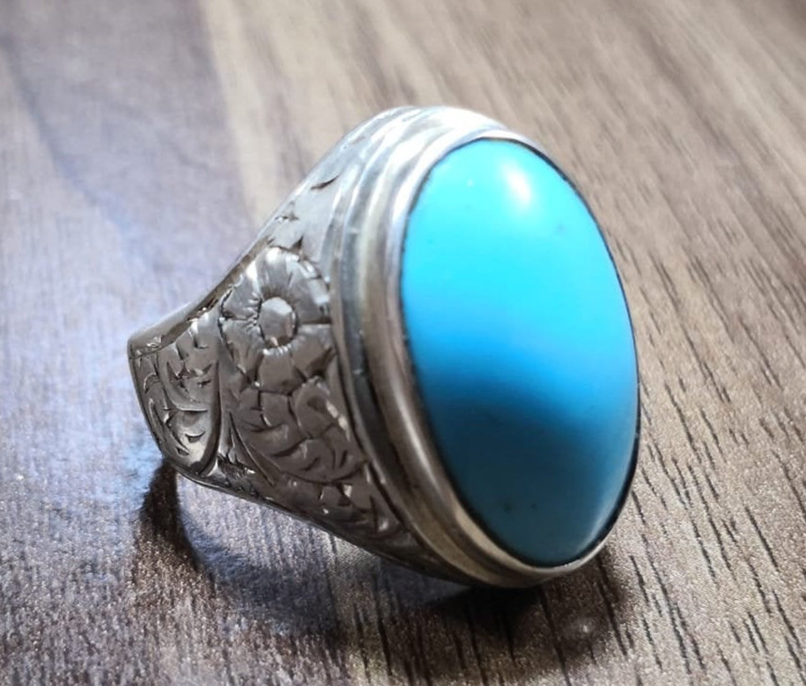 Husaini Feroza Ring Natural Husaini Turquoise Ring Mens - Etsy