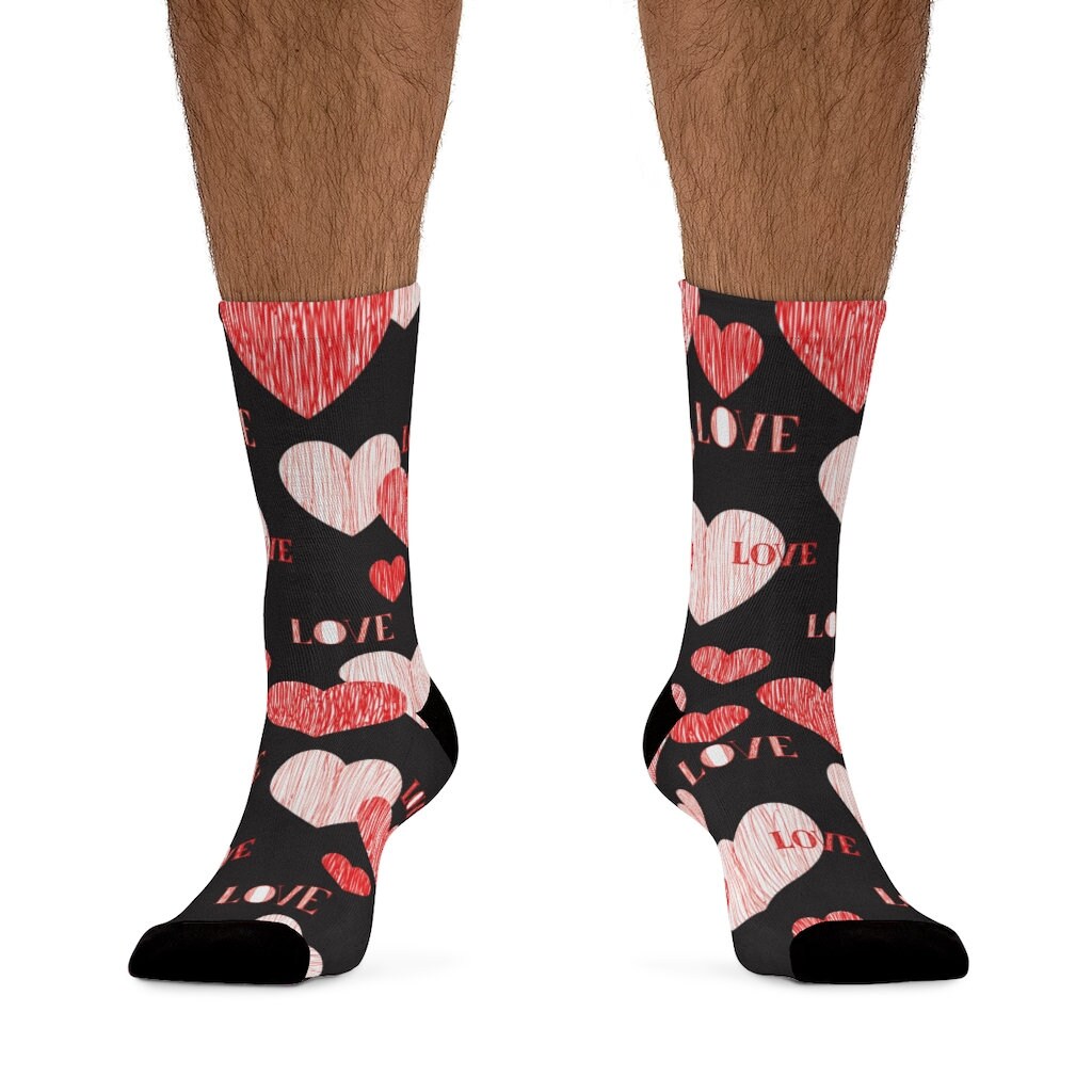 Valentine's Socks Heart Socks Cute Valentine Socks Etsy