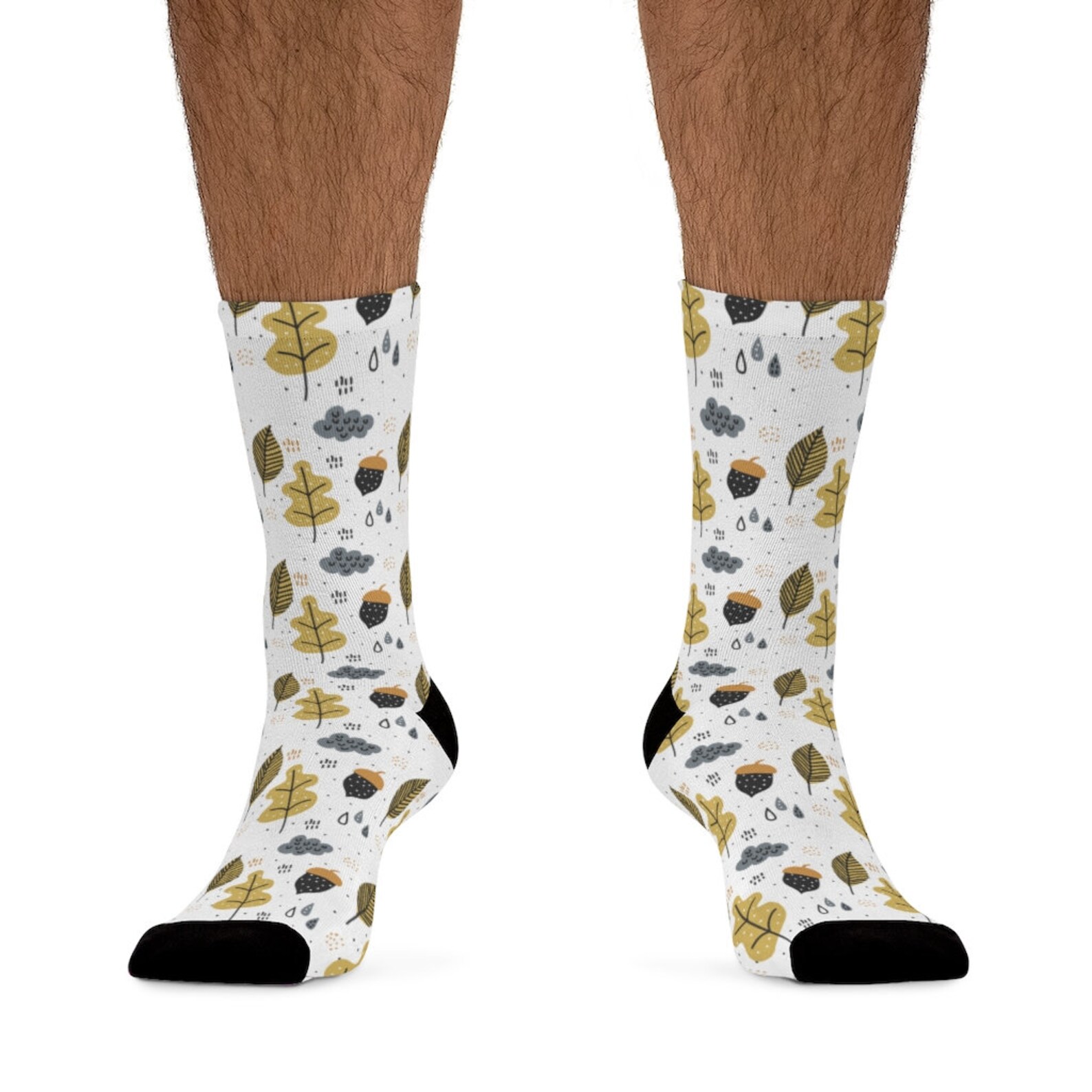 Fall Socks Autumn Socks Fall Leaf Socks Acorn Socks Fleece Etsy