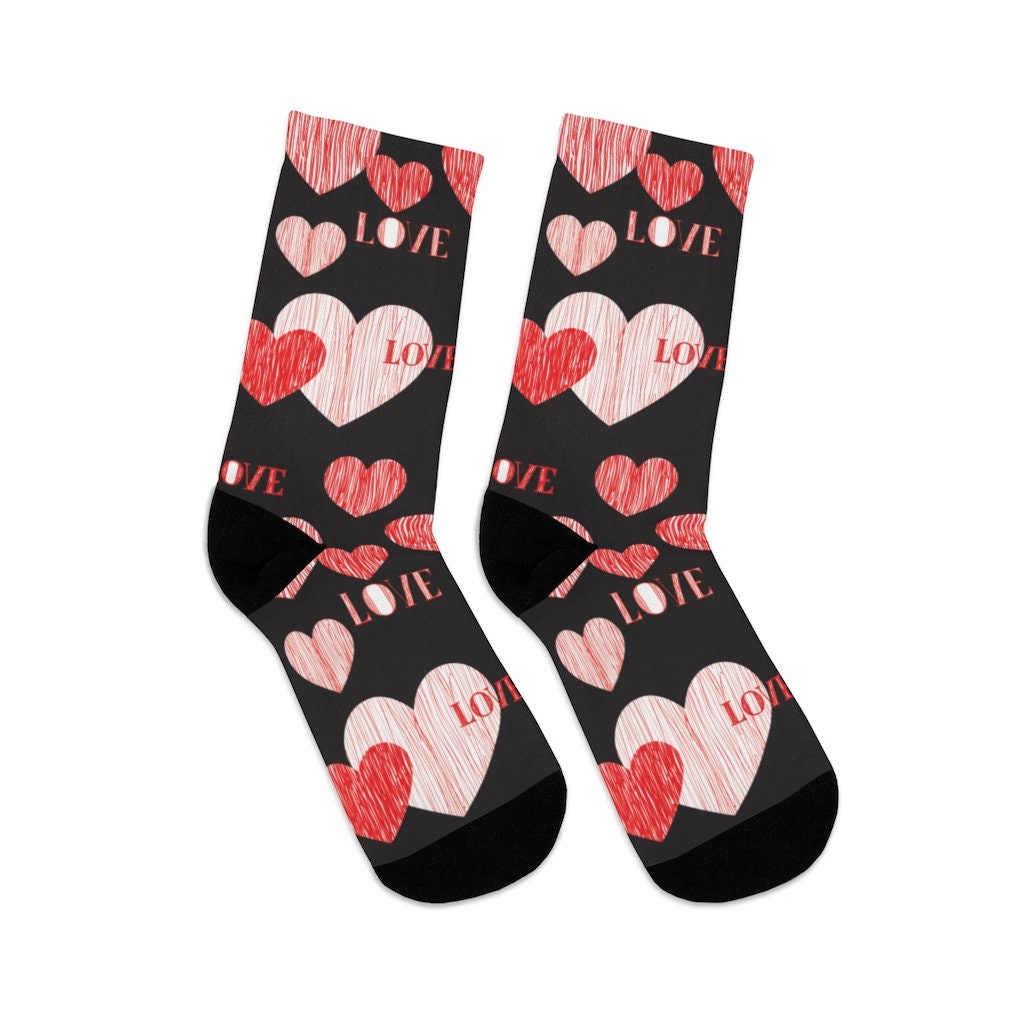 Valentine's Socks Heart Socks Cute Valentine Socks Etsy