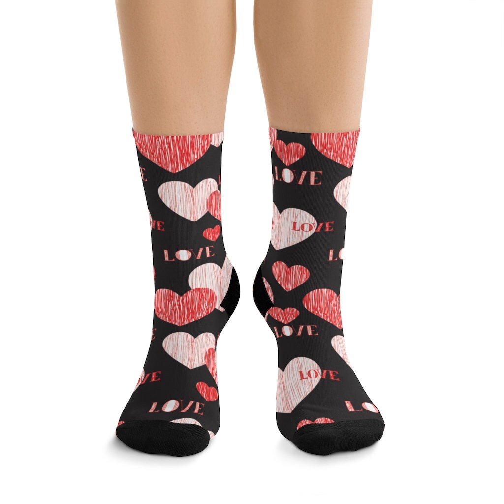 Valentine's Socks Heart Socks Cute Valentine Socks | Etsy