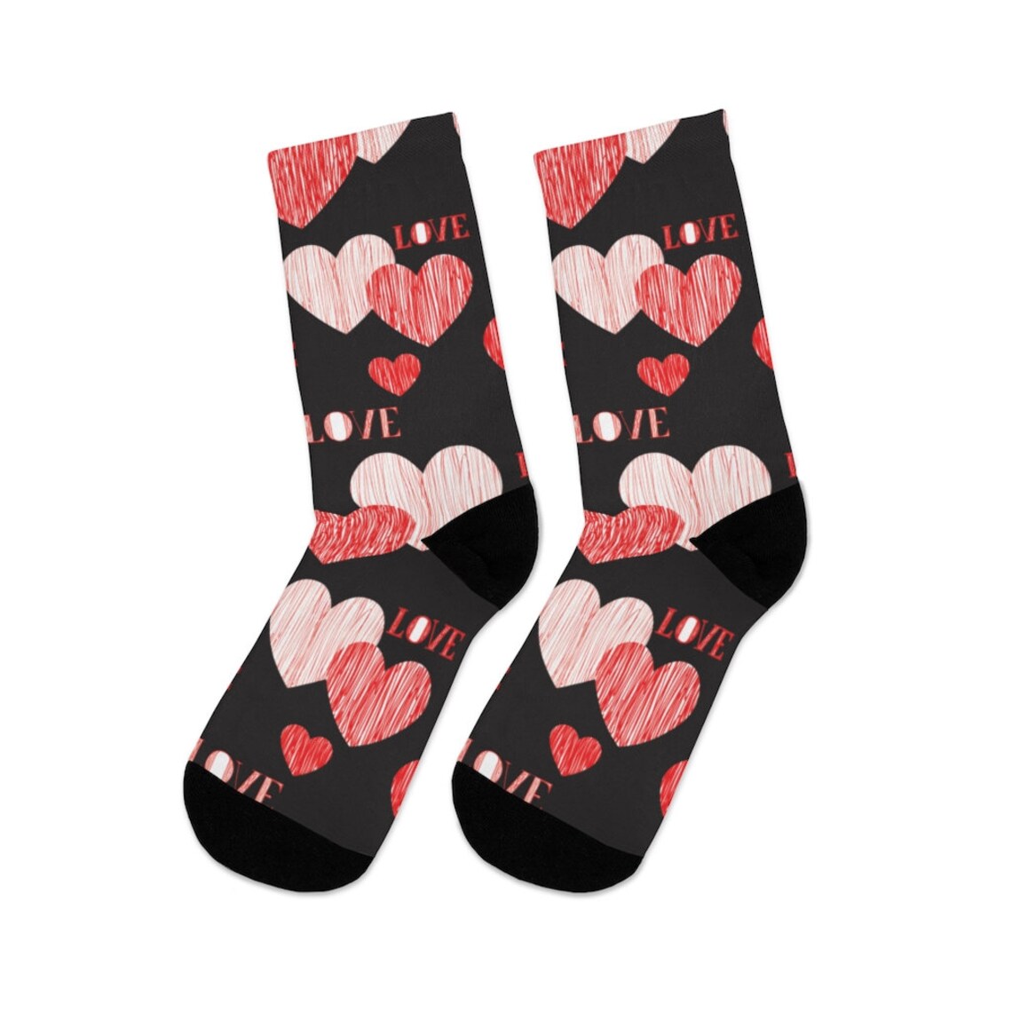 Valentine's Socks Heart Socks Cute Valentine Socks Etsy