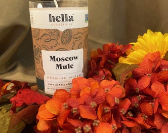 Upcycled Moscow Mule Bottle Candle: Eco-Chic Leaves Scent