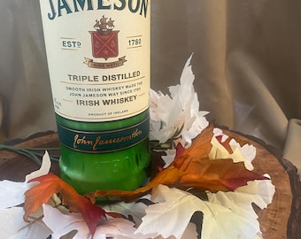 Upcycled Jameson Irish Whiskey Bottle Candle  | Eco-Chic  Decor | Natural Soy Wax |