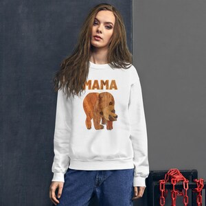 Mama Brown bear, Adorable Brown Bear Sweatshirt, Cozy Crewneck with Bear Illustration, Charming Brown Bear Big brown bear, Unisex Sweatshirt