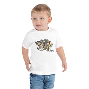 Toddler book, shirt for kids, Where the wild things are, Toddler Short Sleeve Tee. 2T US, 3T US kids, 4T US kids, 5T.