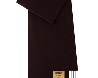 Plain Merino Wool Scarf Coffee 2