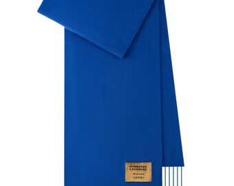 Plain Merino Wool Scarf Dark Blue 121