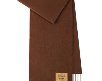 Plain Merino Wool Scarf Coffee 1