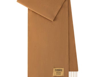 Plain Merino Wool Scarf Camel 4