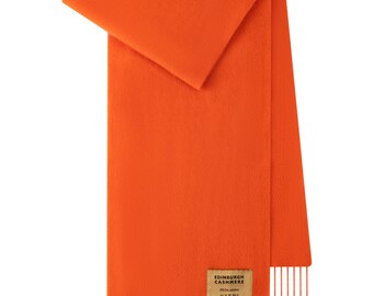 Plain Merino Wool Scarf Orange 2