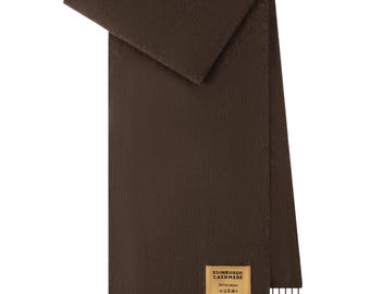 Plain Merino Wool Scarf Coffee 3