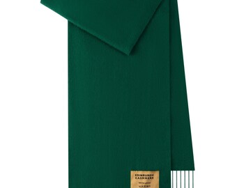 Plain Merino Wool Scarf Dark Green 136