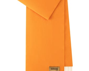 Plain Merino Wool Scarf Orange 4