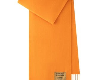 Plain Merino Wool Scarf Orange 1